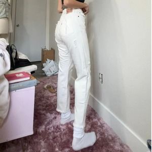 Upcycled Vintage White Distressed Levi's